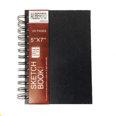 Alberto A6 Size 5"x7" Spiral Sketchbook 160gsm For Artist The Stationers
